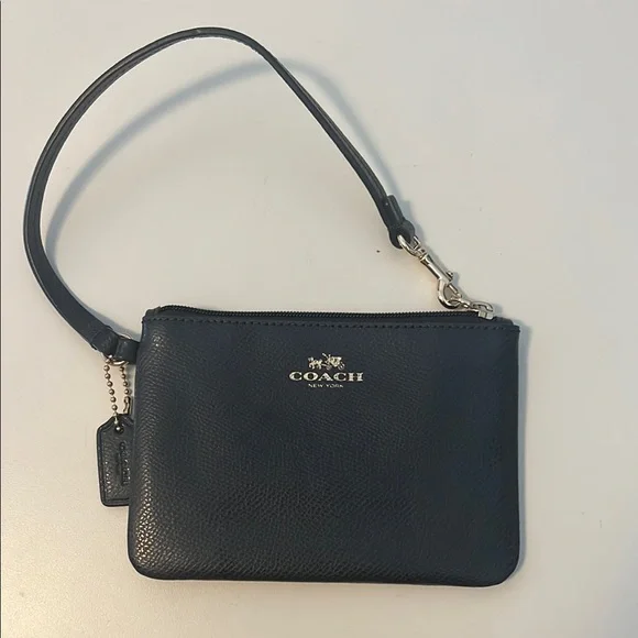 Coach Dark Navy Leather Wristlet/wallet - Picture 2 of 10
